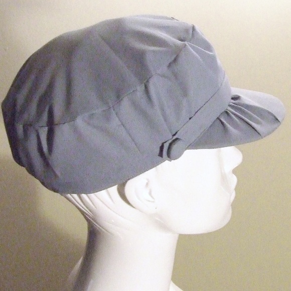 Simple solid color casual brimmed hat grey blue - Picture 1 of 4